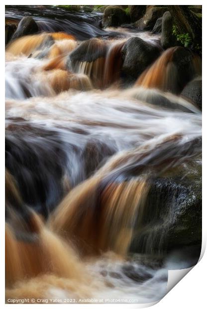 Padley Gorge Waterfall Rapids. Print by Craig Yates