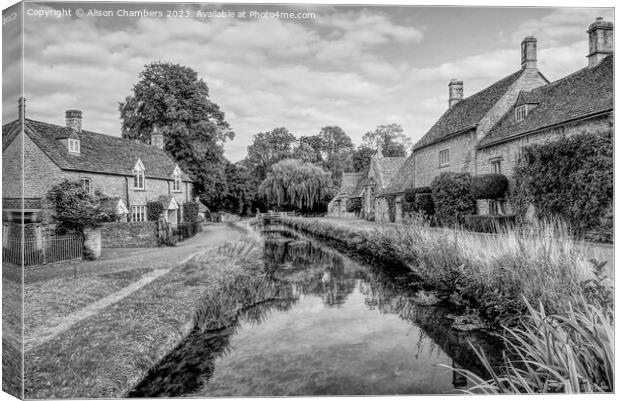 Cotswolds Lower Slaughter  Canvas Print by Alison Chambers