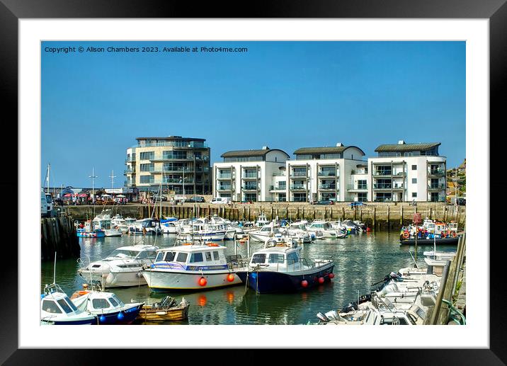 Bridport Harbour  Framed Mounted Print by Alison Chambers