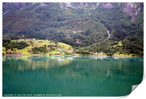 Skjolden reflections Norway Print by john hill