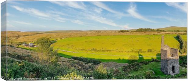 Dartmoor's Historical Wheal Betsy Panorama Canvas Print by Roger Mechan