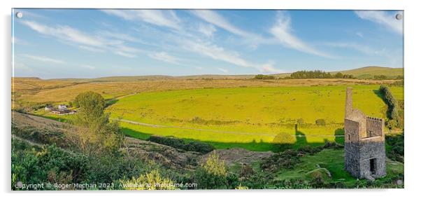 Dartmoor's Historical Wheal Betsy Panorama Acrylic by Roger Mechan