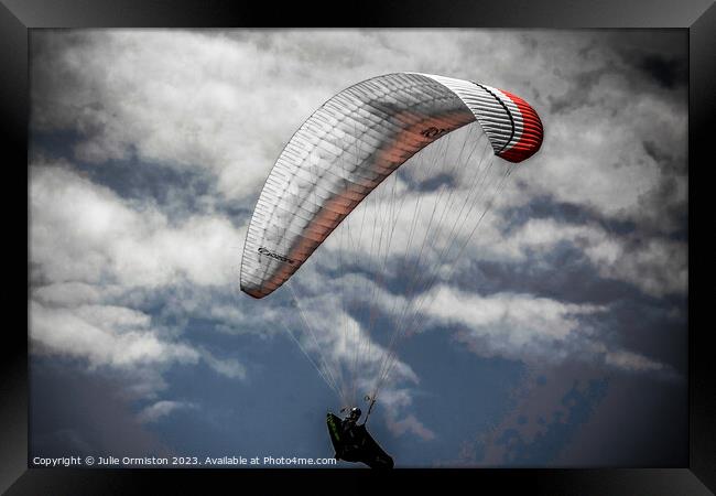 Paragliding  Framed Print by Julie Ormiston