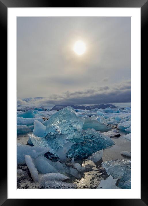 Blue Ice - Jökulsárlón Lagoon Framed Mounted Print by Madeleine Deaton
