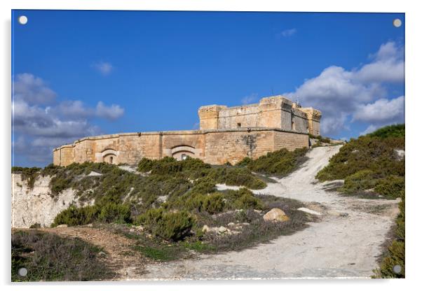 Fort San Lucian In Malta Acrylic by Artur Bogacki