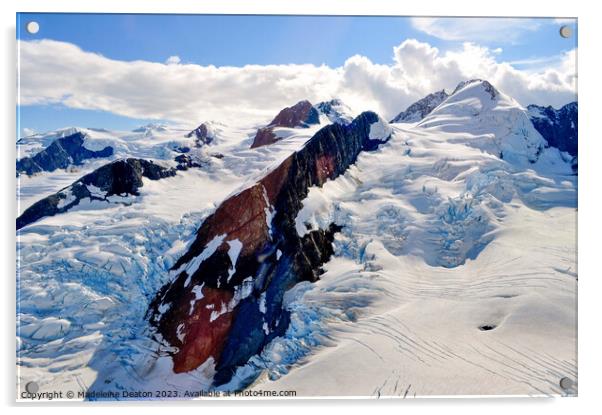 Aerial Snow-Capped Mountain Alaska Acrylic by Madeleine Deaton