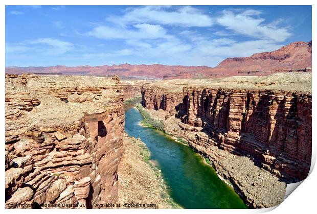 The beautiful Colorado River from Navajo Bridge Print by Madeleine Deaton