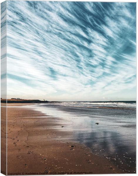 Dramatic Sky on the Northumberland Coast Canvas Print by Madeleine Deaton