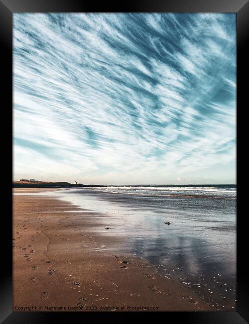 Dramatic Sky on the Northumberland Coast Framed Print by Madeleine Deaton