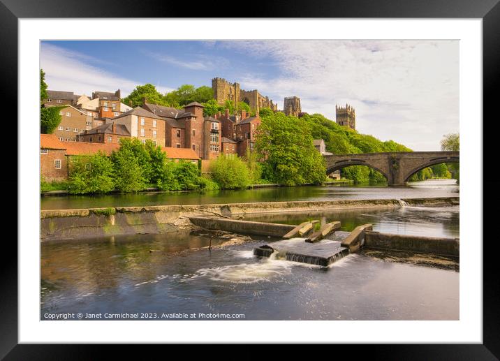 River Wear in Durham Framed Mounted Print by Janet Carmichael