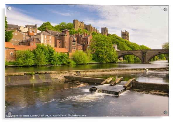 River Wear in Durham Acrylic by Janet Carmichael