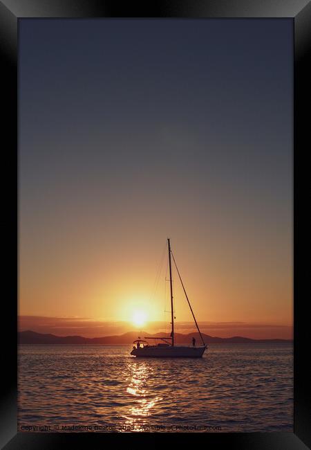 Sunset Sailing  Framed Print by Madeleine Deaton