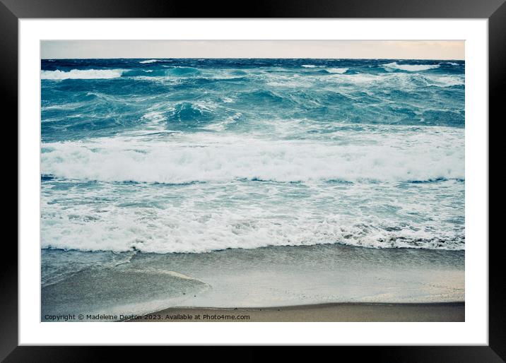 Waves Crashing, New Zealand Otago Peninsula Framed Mounted Print by Madeleine Deaton
