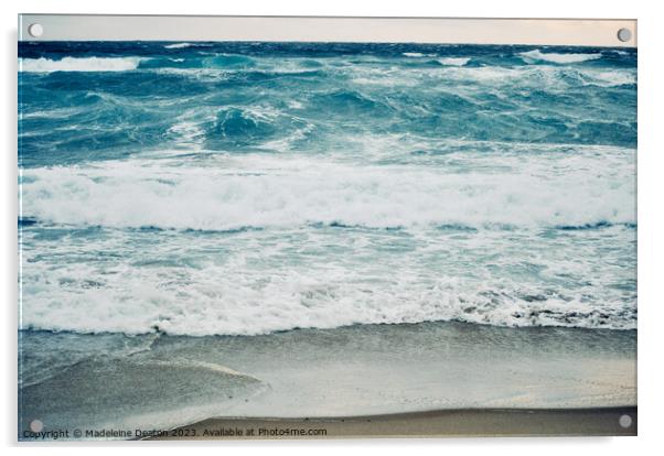 Waves Crashing, New Zealand Otago Peninsula Acrylic by Madeleine Deaton