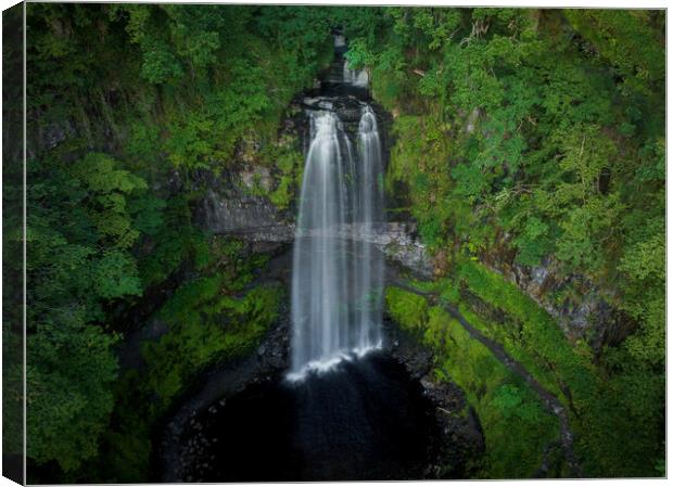 Henrhyd Falls aerial view Canvas Print by Leighton Collins