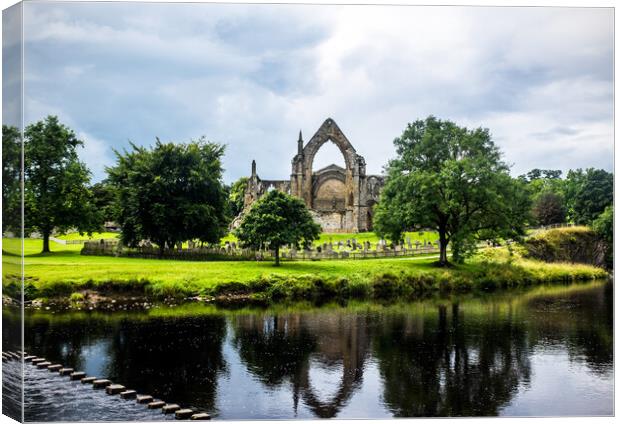 Bolton Abbey in the Yorkshire Dales. Canvas Print by Peter Jarvis