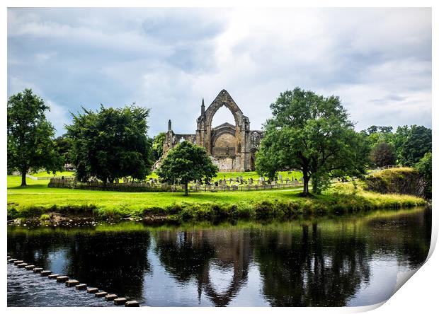 Bolton Abbey in the Yorkshire Dales. Print by Peter Jarvis