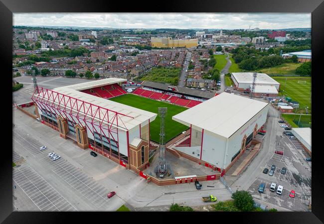Oakwell Stadium Framed Print by Apollo Aerial Photography