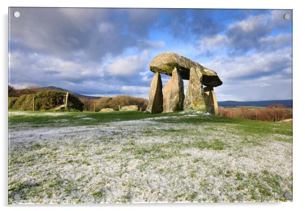 Snow at Pentre Ifan  Acrylic by Andrew Ray