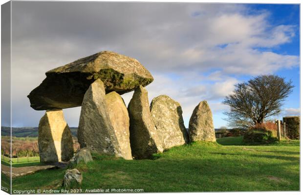 Morning light on Pentre Ifan Canvas Print by Andrew Ray