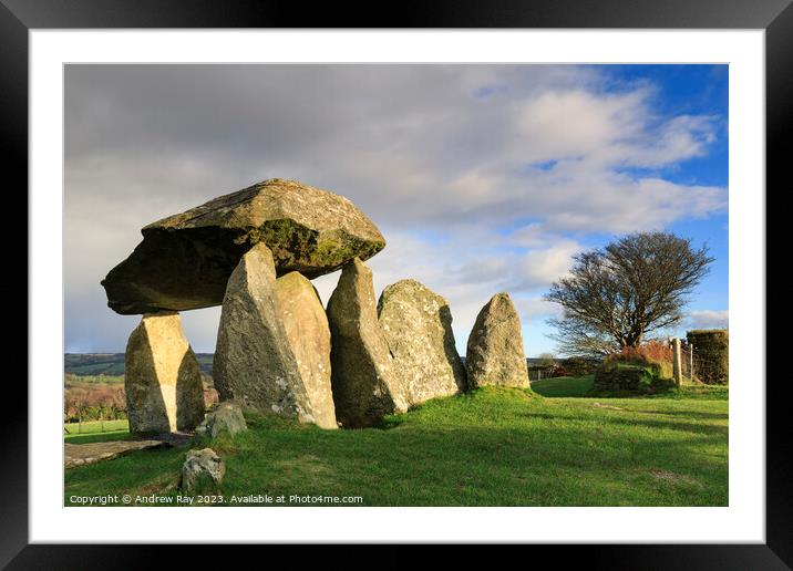 Morning light on Pentre Ifan Framed Mounted Print by Andrew Ray