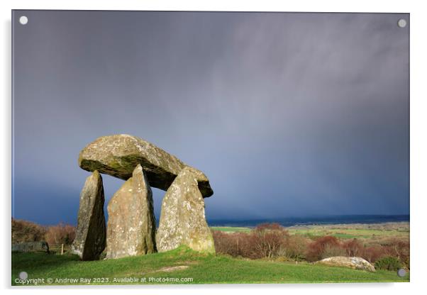Stormy morning at Pentre Ifan Acrylic by Andrew Ray