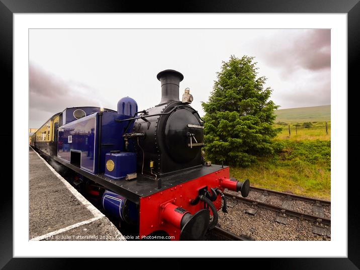vintage steam train Framed Mounted Print by Julie Tattersfield