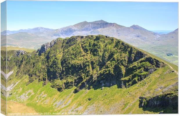 Nantile Ridge with Snowdon/Yr Wyddfa Beyond Canvas Print by David Morton