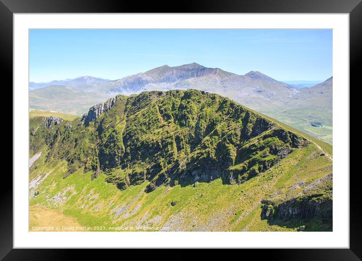 Nantile Ridge with Snowdon/Yr Wyddfa Beyond Framed Mounted Print by David Morton