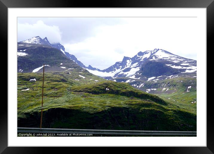 Norway's Snow-Kissed Sognefjellet Peaks Framed Mounted Print by john hill