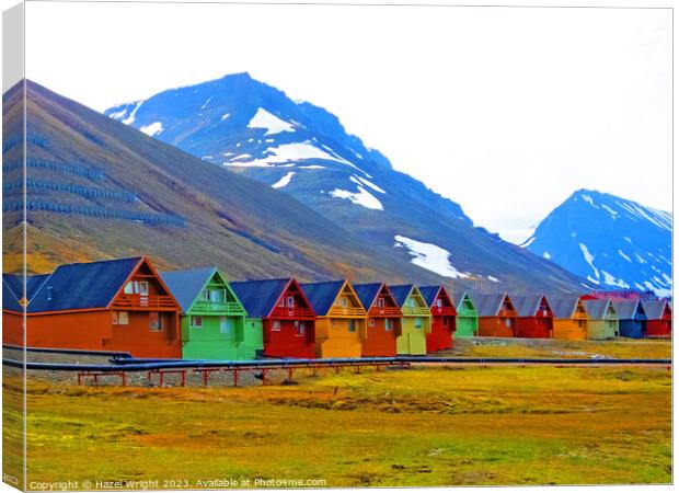 A group of houses at Longyearbyen, Svalbard Canvas Print by Hazel Wright