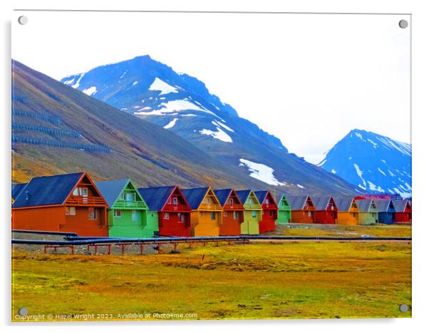 A group of houses at Longyearbyen, Svalbard Acrylic by Hazel Wright