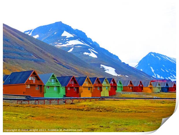 A group of houses at Longyearbyen, Svalbard Print by Hazel Wright