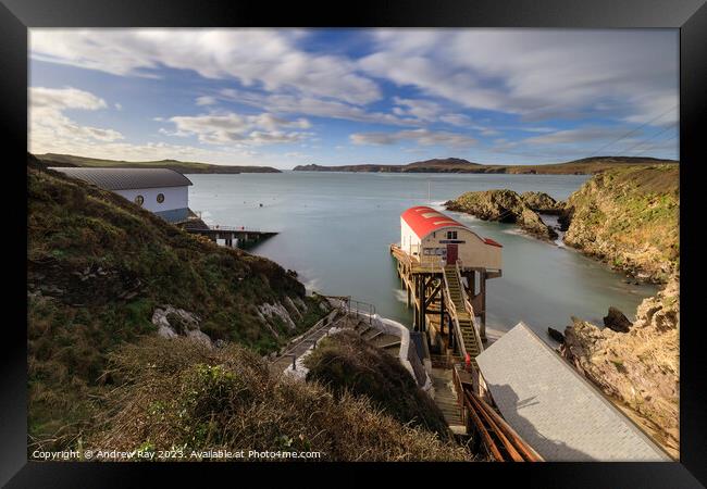 Above St Davids RNLI Stations  Framed Print by Andrew Ray