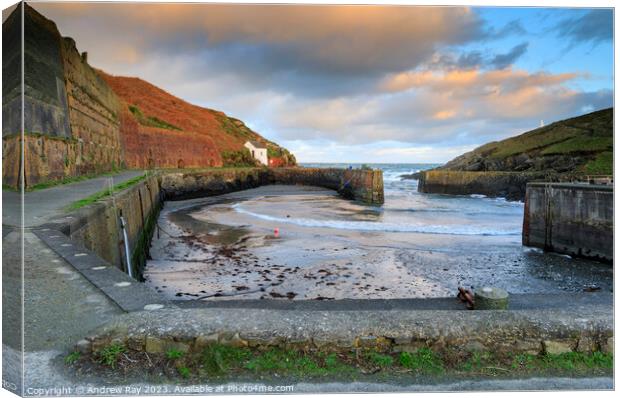 Porthgain at sunrise  Canvas Print by Andrew Ray