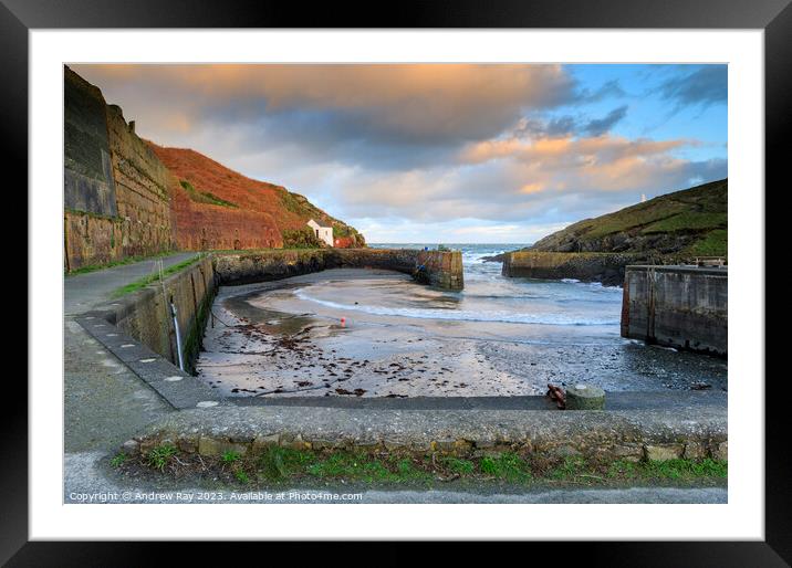 Porthgain at sunrise  Framed Mounted Print by Andrew Ray