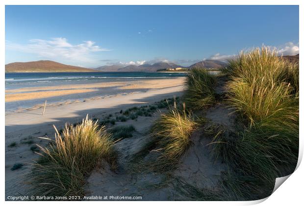 Traigh Seilebost Sunshine Isle of Harris Scotland. Print by Barbara Jones