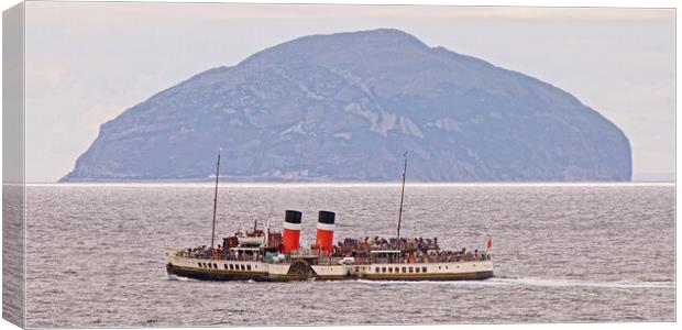 Waverley paddle steamer passing Ailsa Craig Canvas Print by Allan Durward Photography