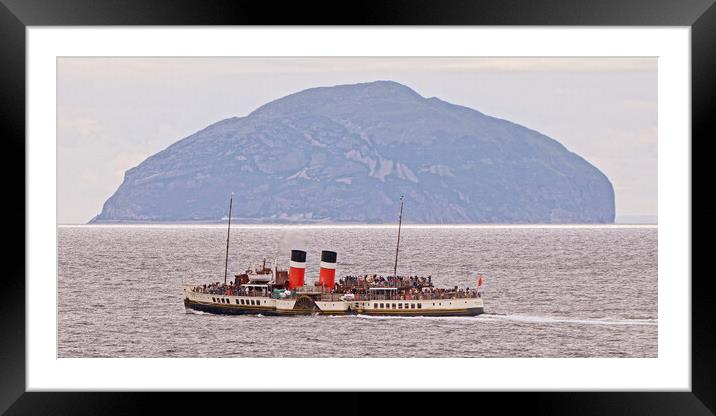 Waverley paddle steamer passing Ailsa Craig Framed Mounted Print by Allan Durward Photography