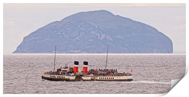 Waverley paddle steamer passing Ailsa Craig Print by Allan Durward Photography