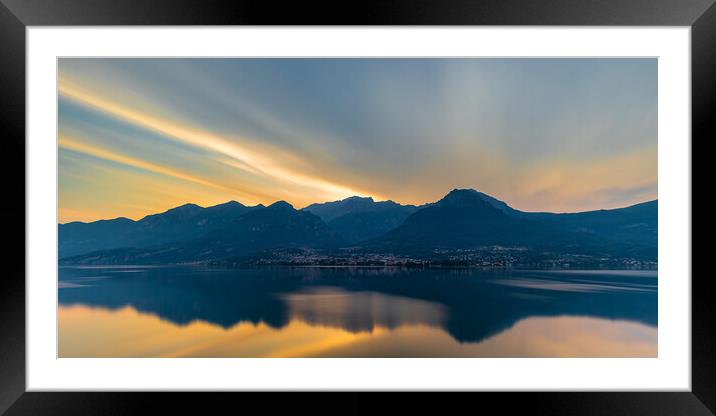 Lake Como Sunrise Framed Mounted Print by Phil Durkin DPAGB BPE4