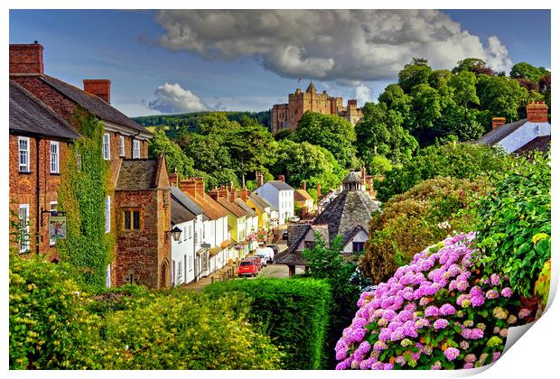 Dunster Castle and Village Somerset Print by austin APPLEBY