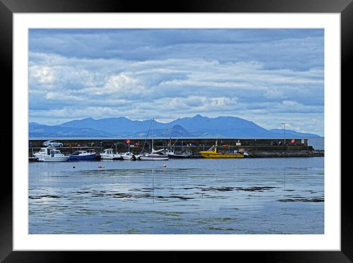 Maidens Ayrshire, the harbour and Arran`s mountains Framed Mounted Print by Allan Durward Photography