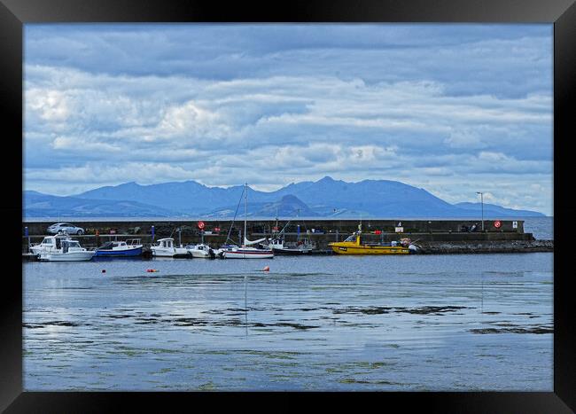 Maidens Ayrshire, the harbour and Arran`s mountains Framed Print by Allan Durward Photography