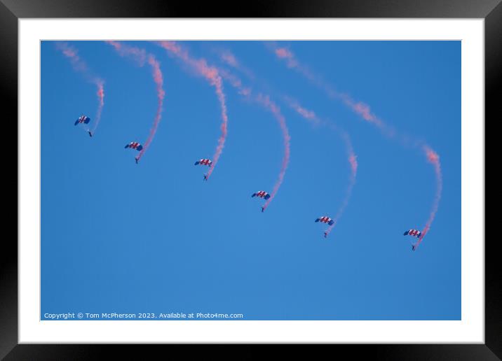 Expert Skydivers, RAF Lossiemouth Falcons Framed Mounted Print by Tom McPherson