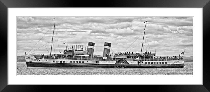 Waverley paddle steamer (monochome) Framed Mounted Print by Allan Durward Photography