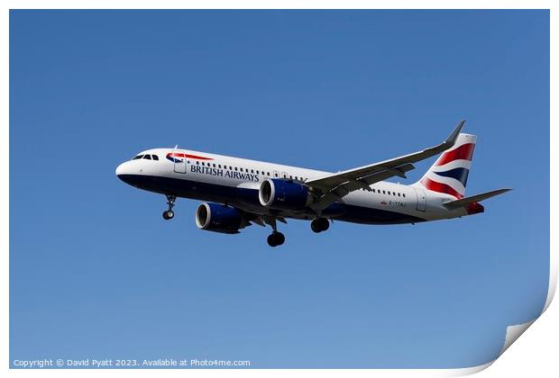  British Airways Airbus A320 Print by David Pyatt