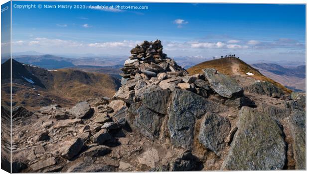 Summit of Ben Vorlich,  Canvas Print by Navin Mistry