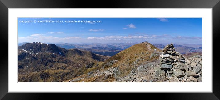 Summit of Ben Vorlich and Stùc a' Chroin Framed Mounted Print by Navin Mistry