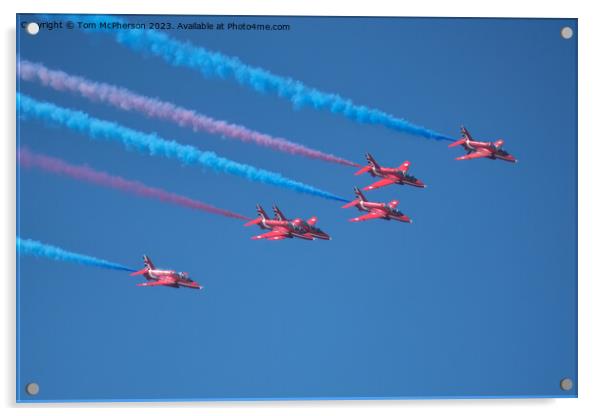 Red Arrows' Aerial Ballet Acrylic by Tom McPherson